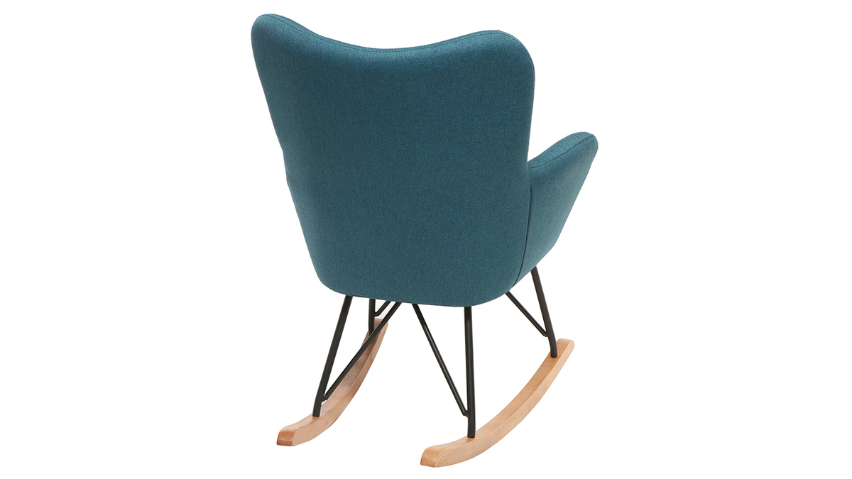 Rocking chair enfant tissu bleu canard pieds mtal et chne BABY BRISTOL