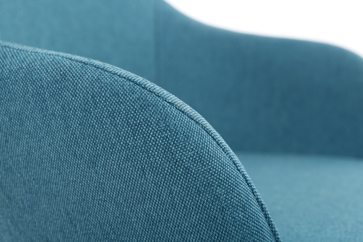 Rocking chair enfant tissu bleu pieds m�tal et fr�ne JHENE