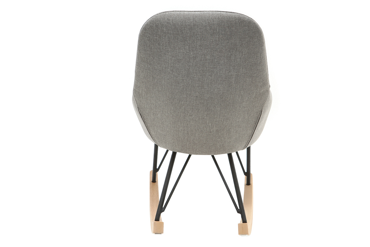 Rocking chair enfant tissu gris m�tal et fr�ne JHENE