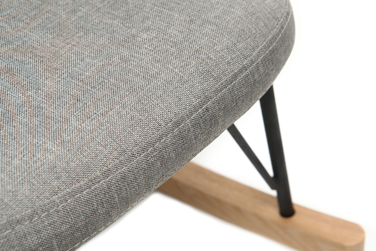 Rocking chair enfant tissu gris m�tal et fr�ne JHENE