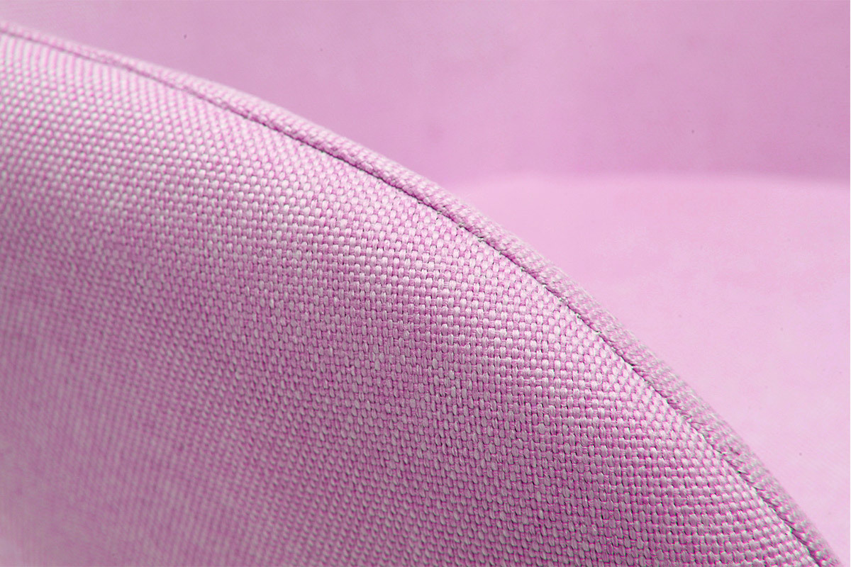 Rocking chair enfant tissu rose pieds m�tal et fr�ne JHENE