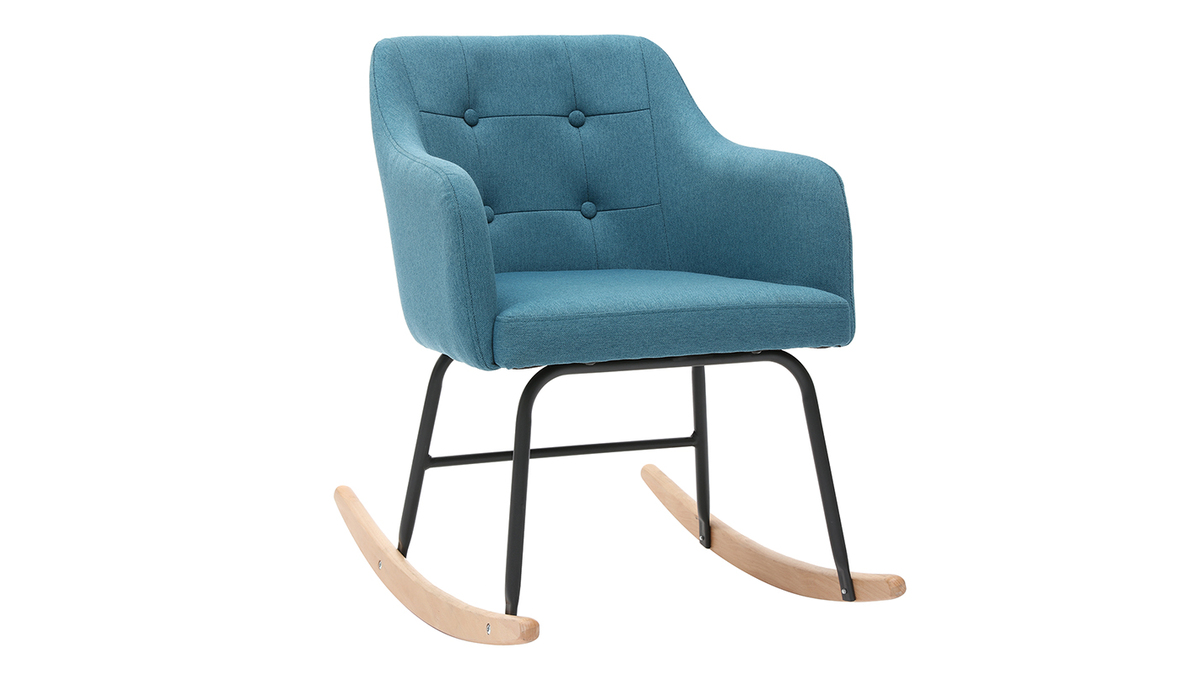 Rocking chair scandinave bleu canard BALTIK - Miliboo & Stéphane Plaza