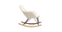 Rocking chair scandinave tissu naturel pieds métal et frêne JHENE