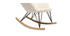 Rocking chair scandinave tissu naturel pieds métal et frêne JHENE