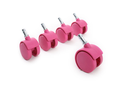 Roulettes fauteuil de bureau rose (lot de 5)
