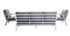 Salon de jardin 7 places avec table &agrave; manger en aluminium et tissu gris CALYPSO