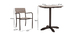 Salon de jardin avec table bistrot et 2 chaises noir et bois PUB