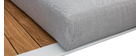 Salon de jardin d'angle en aluminium blanc, teck et tissu gris clair BELLS