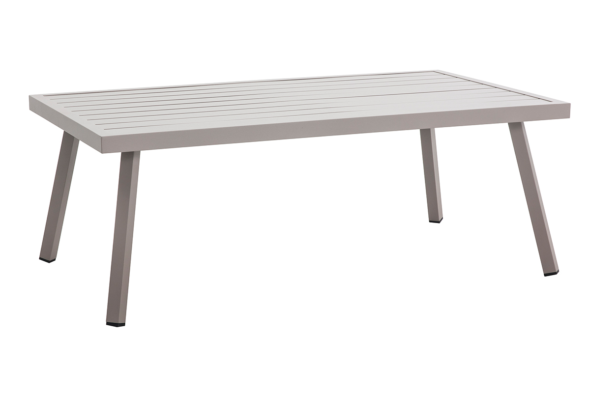 Salon de jardin d'angle en aluminium et tissu taupe SAIGON