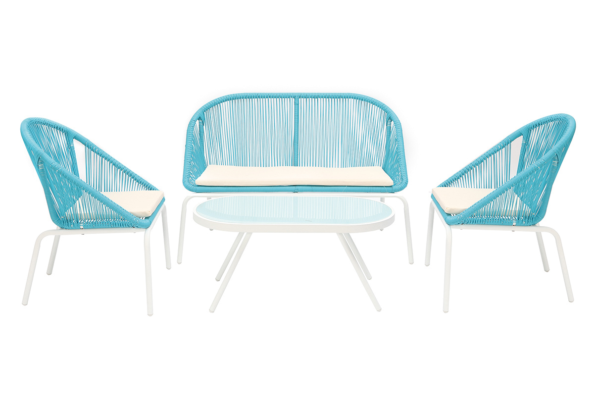 Salon de jardin design en r�sine bleue SUNNY