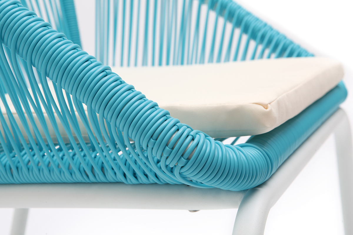 Salon de jardin design en r�sine bleue SUNNY