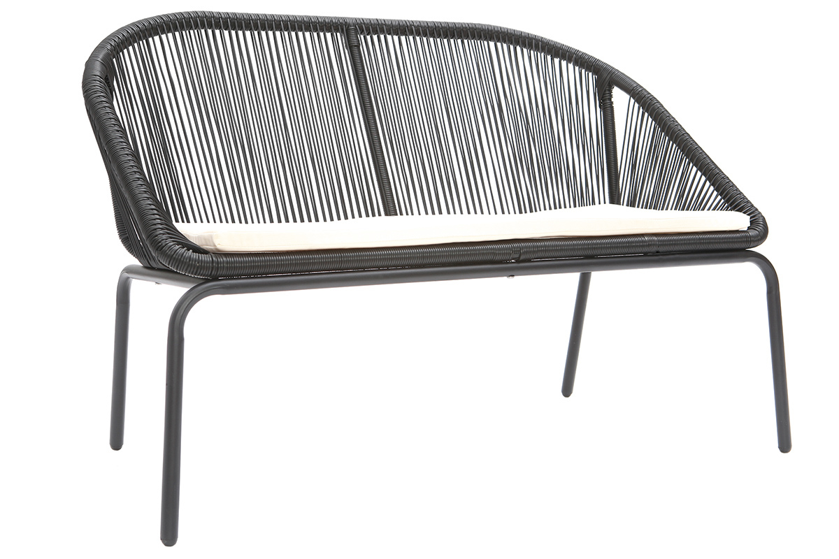 Salon de jardin design en r�sine noir SUNNY