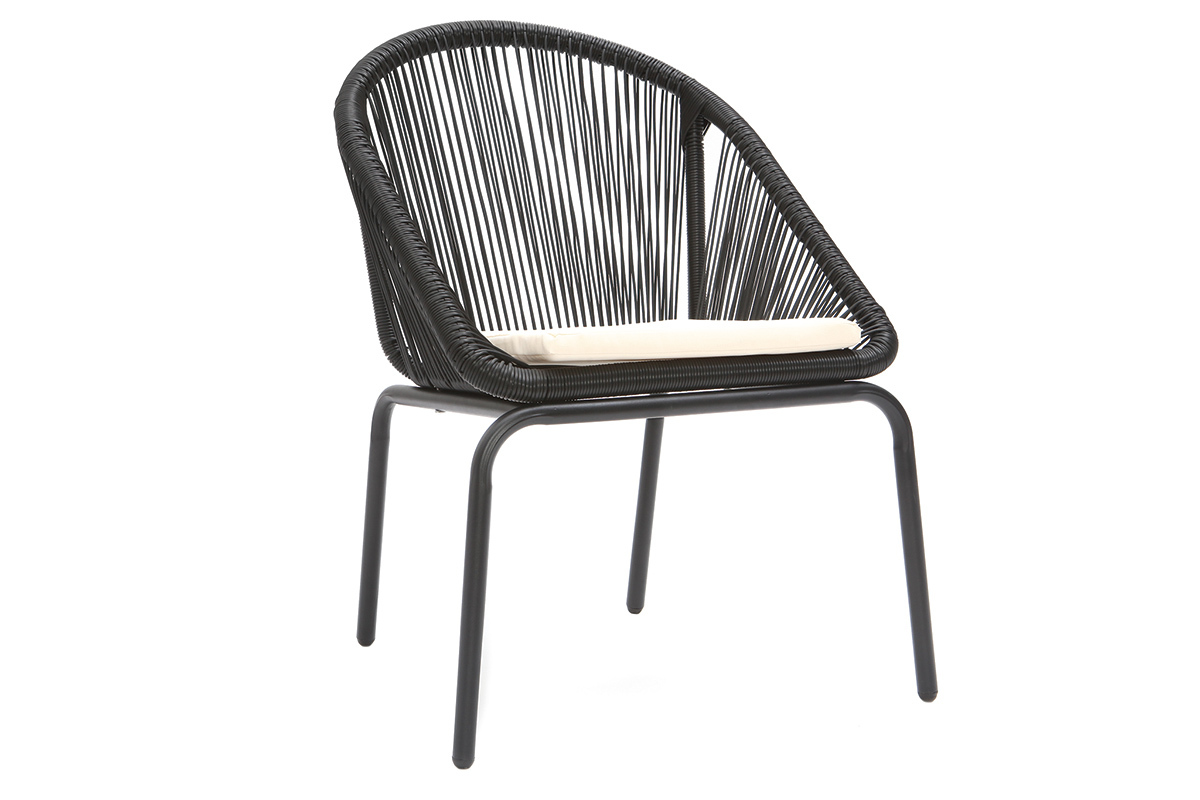 Salon de jardin design en r�sine noir SUNNY