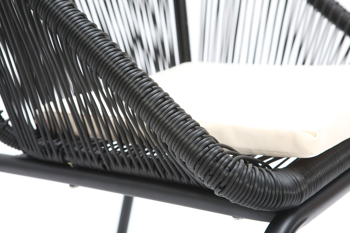 Salon de jardin design en r�sine noir SUNNY