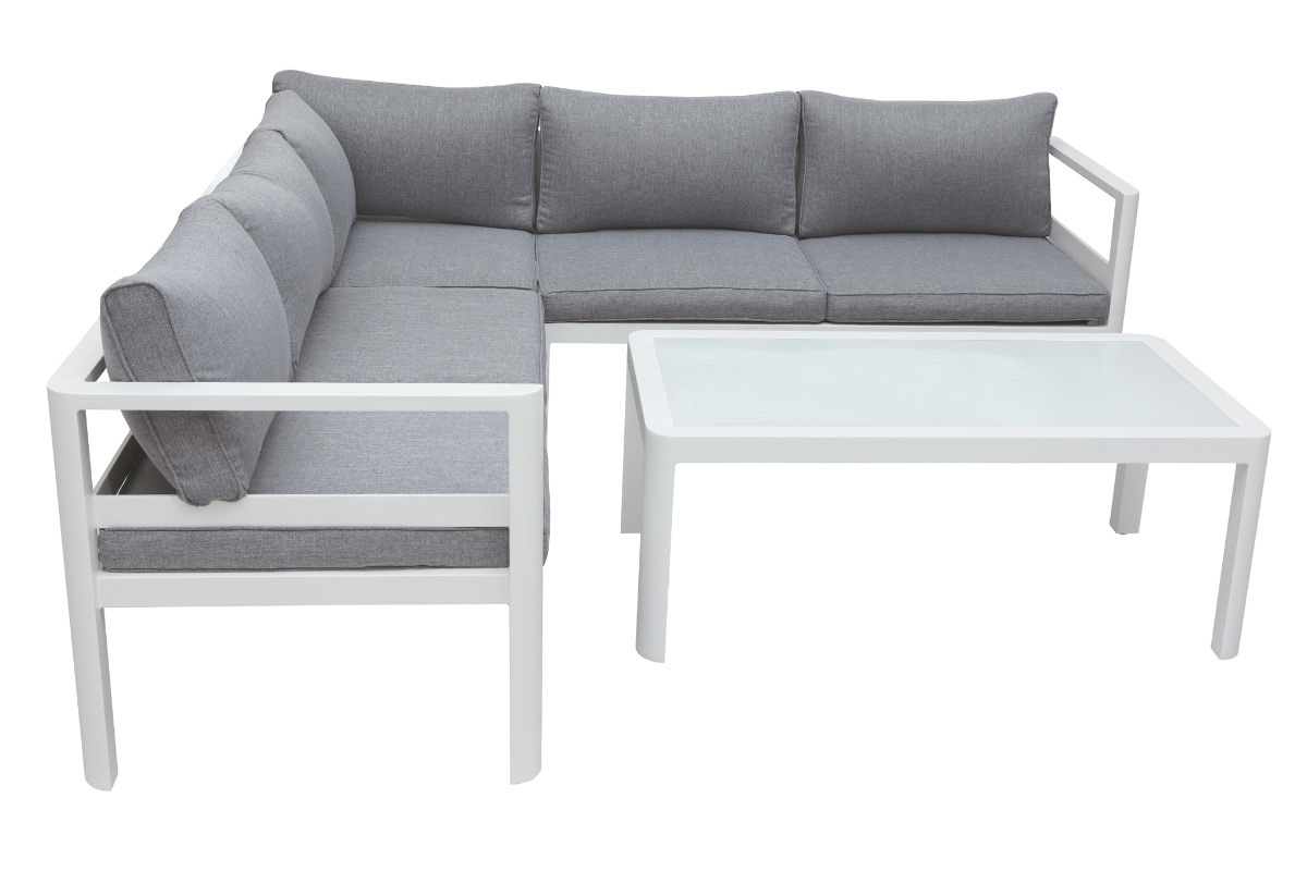 Salon de jardin design gris fonc avec table basse TONIGHT