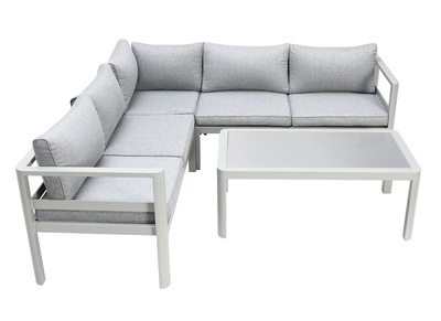 Salon de jardin design m&eacute;tal gris AMORGOS
