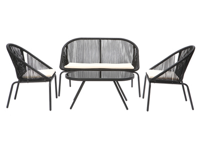 Salon de jardin design noir SUNNY