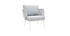 Salon de jardin en aluminium blanc, cordes et tissu gris clair HALONG