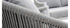 Salon de jardin en aluminium blanc et cordes et tissu gris clair LIMA