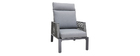 Salon de jardin en aluminium et cordes grises LAGOS