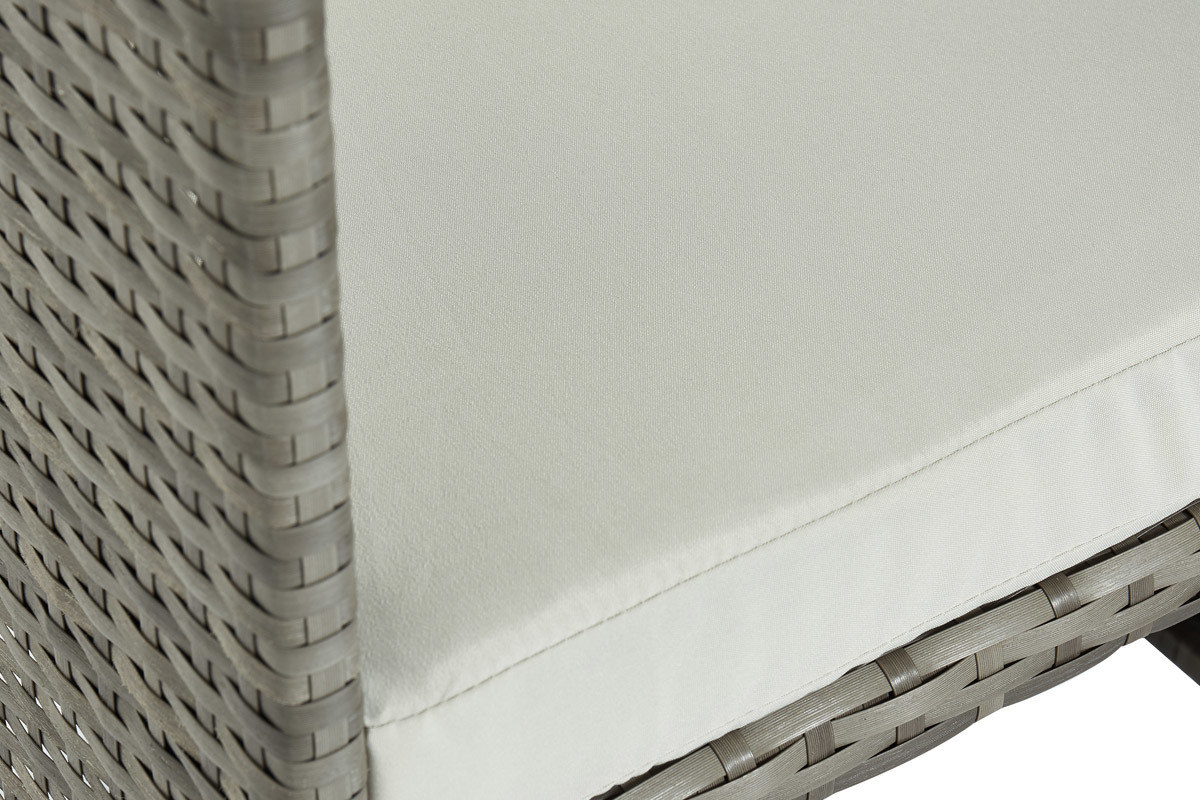 Salon de jardin en r�sine tress�e avec table et 6 fauteuils gris DALIAS