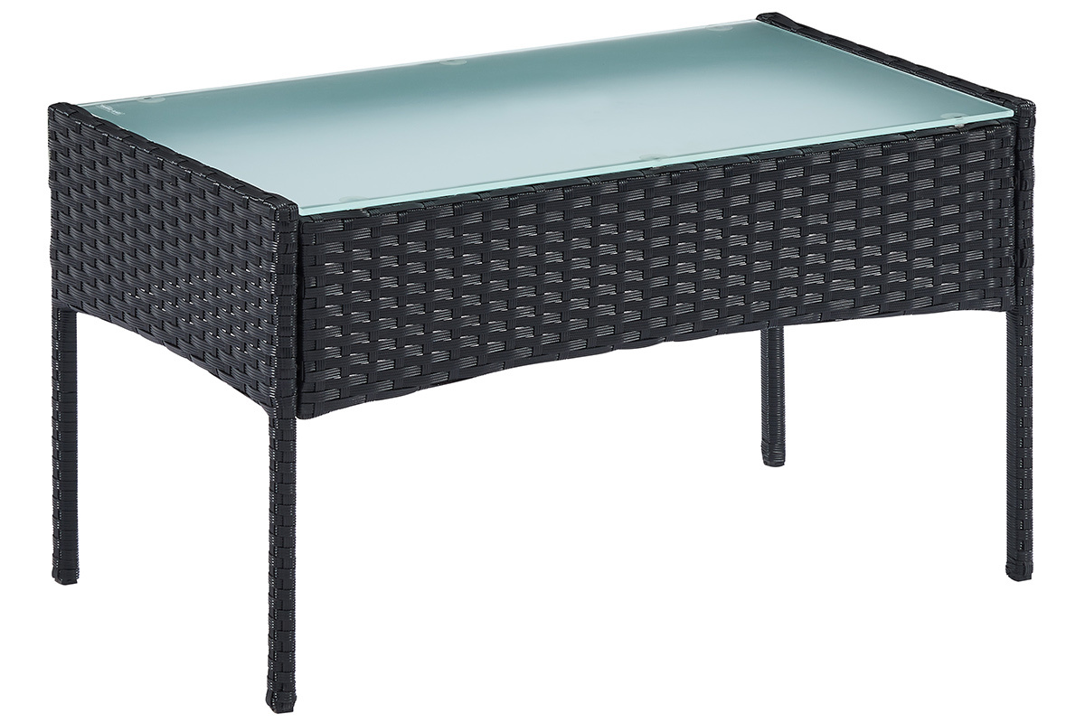 Salon de jardin en r�sine tress�e noire BILBAO