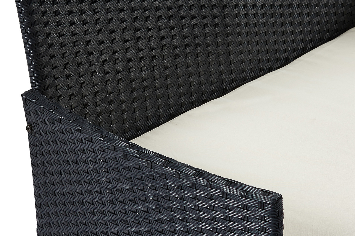 Salon de jardin en r�sine tress�e noire BILBAO