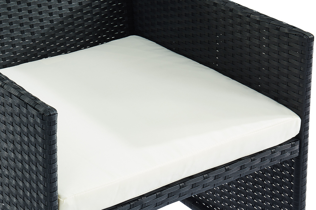 Salon de jardin en r�sine tress�e noire SPIAGGIA