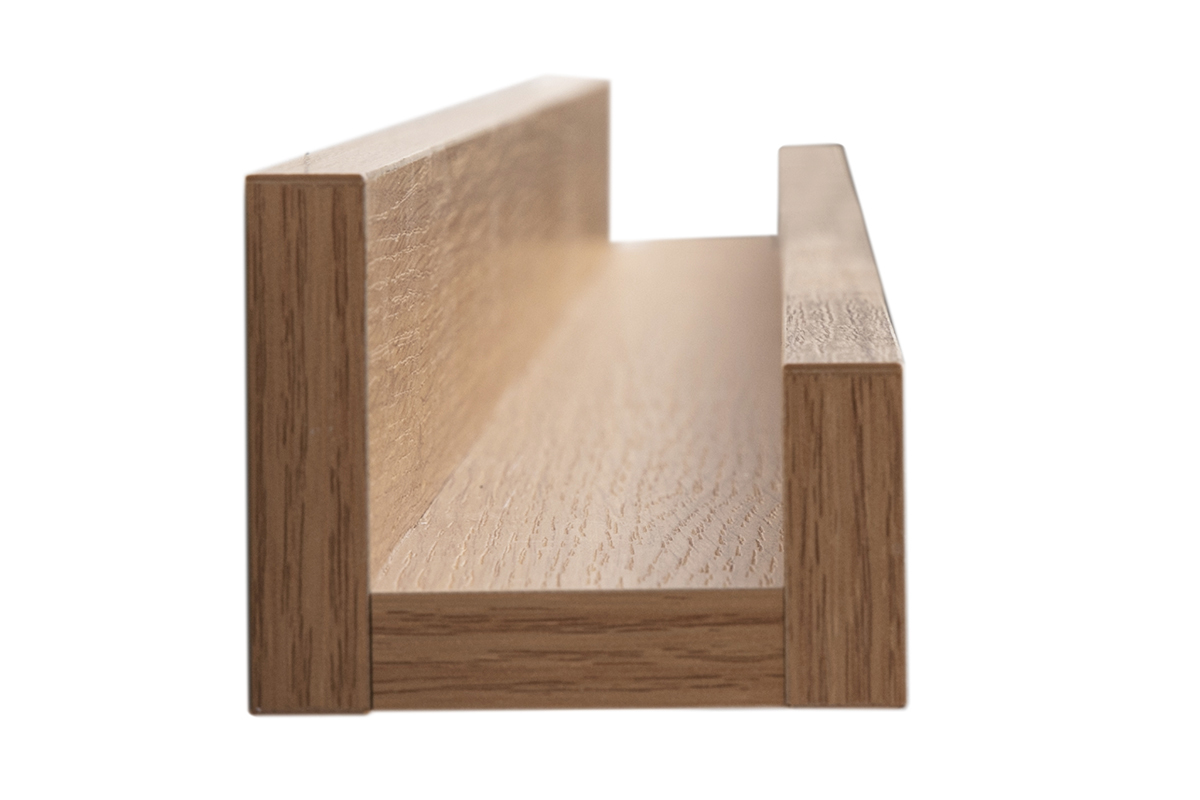 Support mural cadres photos - �tag�re lin�aire en bois clair ch�ne L120 cm LINEA