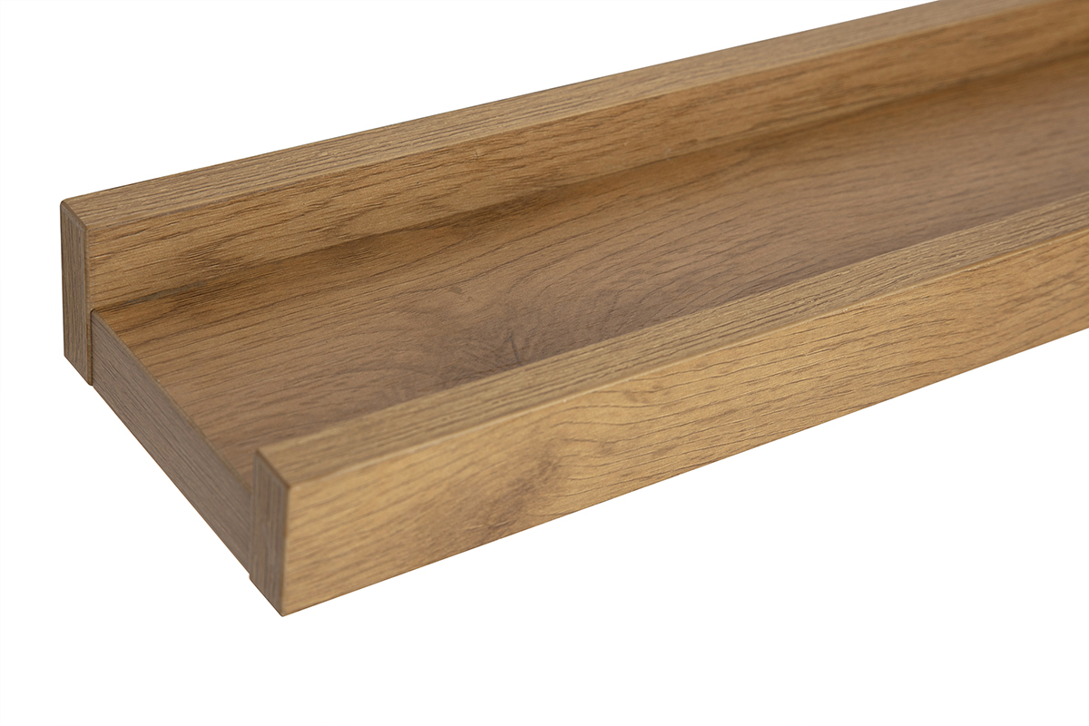 Support mural cadres photos finition bois clair chne L75 cm ALTA