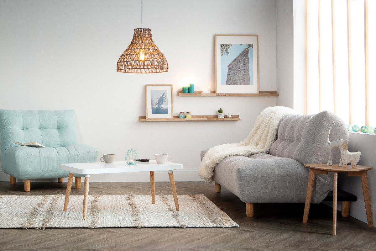 Suspension ajour�e boh�me rotin WAZE