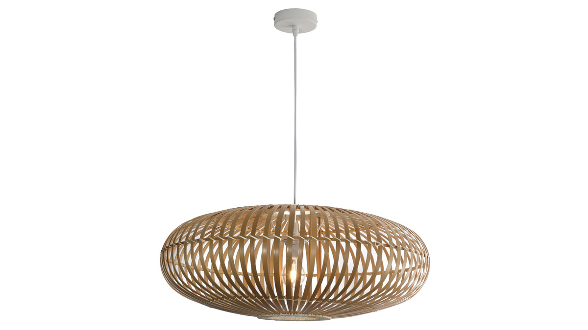 Suspension ajoure en bambou naturel D60 cm KANA