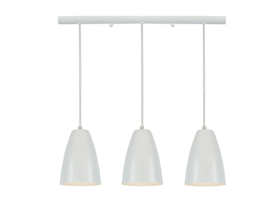 Suspension barre design 3 lumi&egrave;res blanc FRIDAY