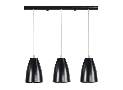 Suspension barre design 3 lumi&egrave;res noir FRIDAY