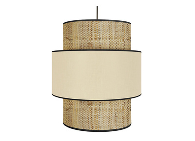 Suspension bimati&egrave;re jute et tissu naturel D40 cm CHILL
