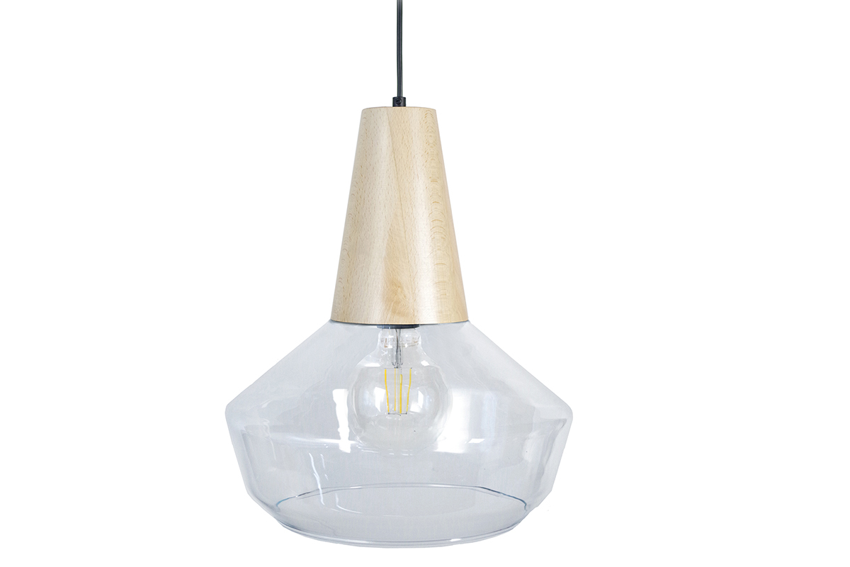 Suspension design bois et verre BARTH