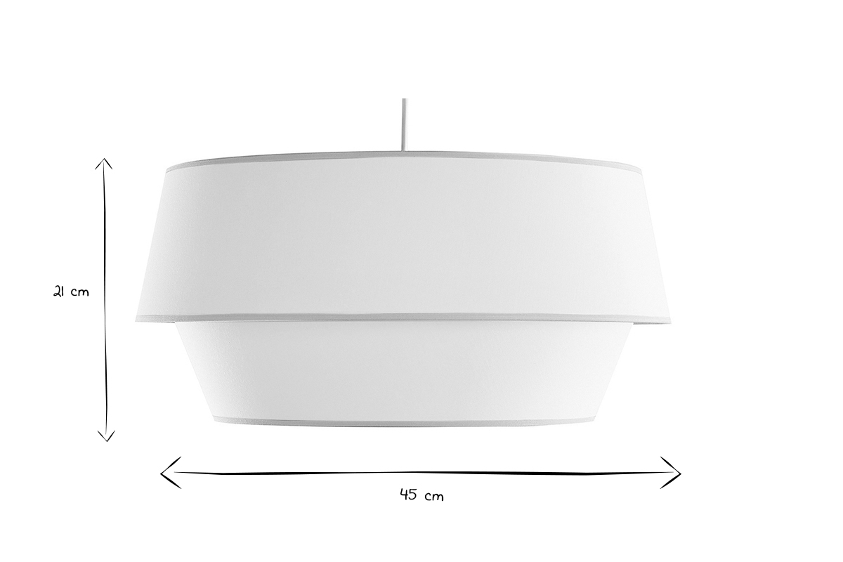 Suspension design en tissu coton blanc cass D45 cm SENSA