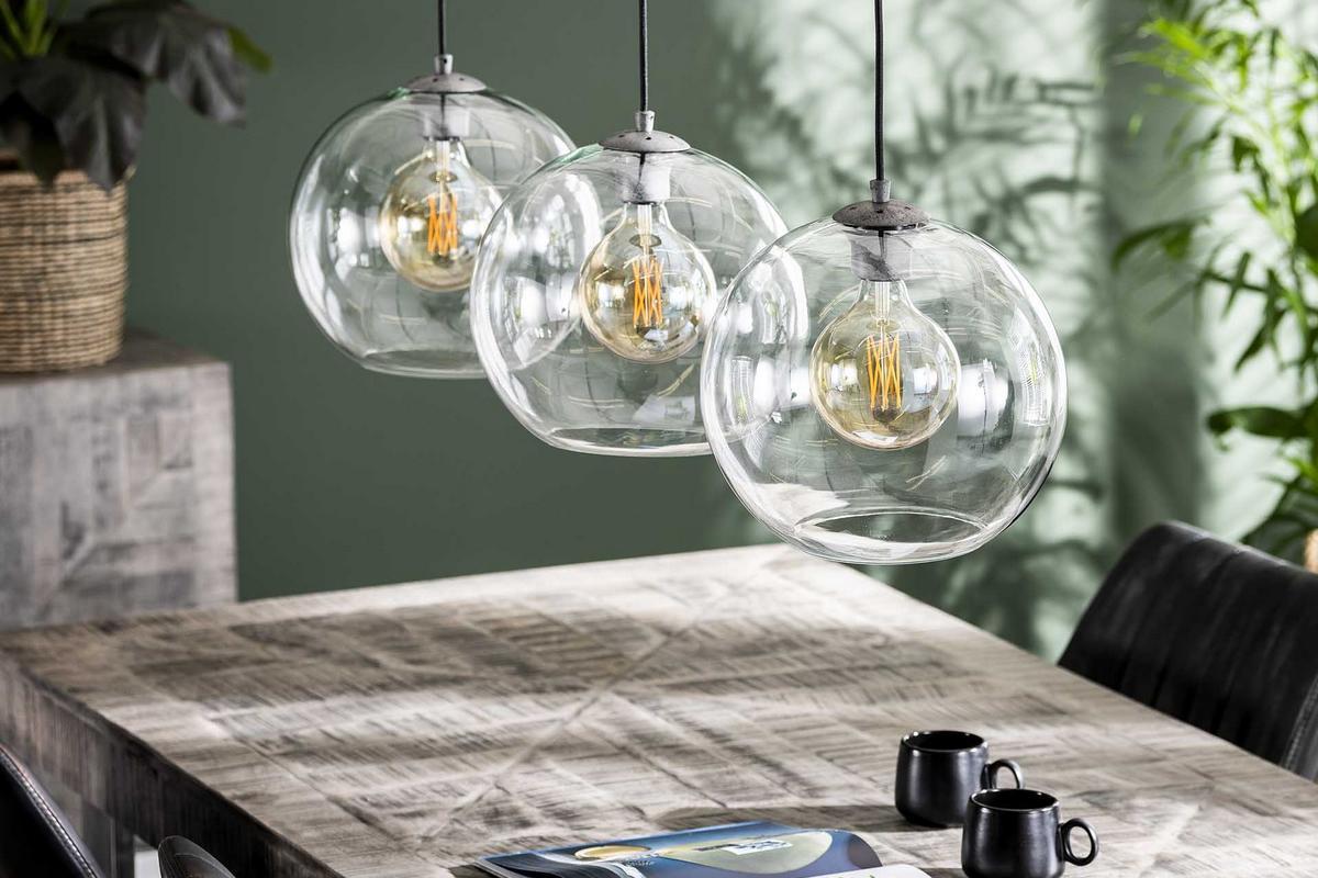 Suspension design en verre souffl� et m�tal vieilli COSMO