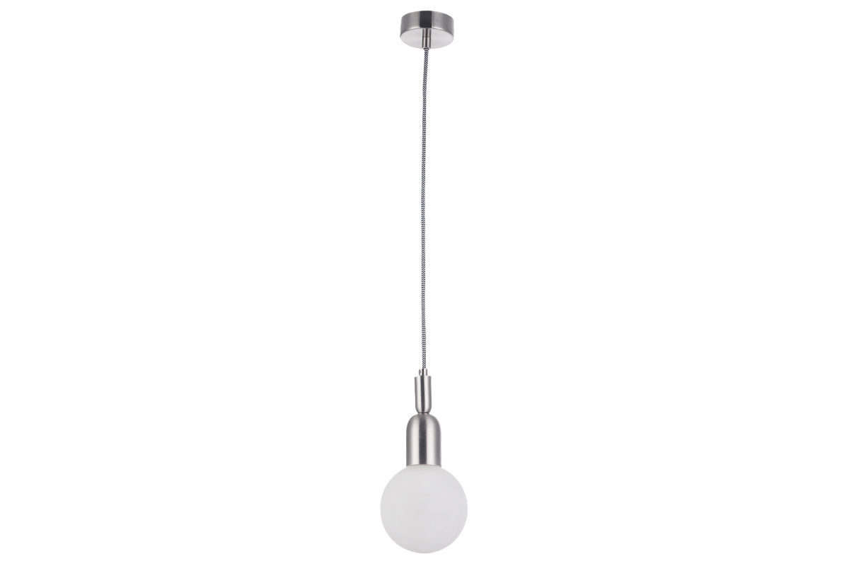 Suspension design m�tal chrom� et globe verre BULB