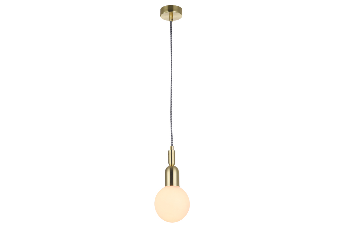 Suspension design m�tal laiton et globe verre BULB