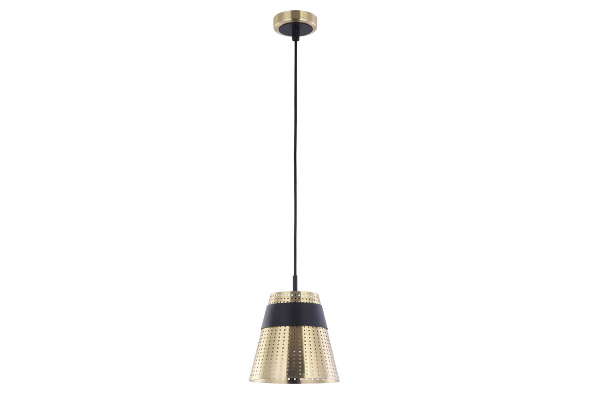 Suspension design m�tal perfor� dor� et noir TRENTO