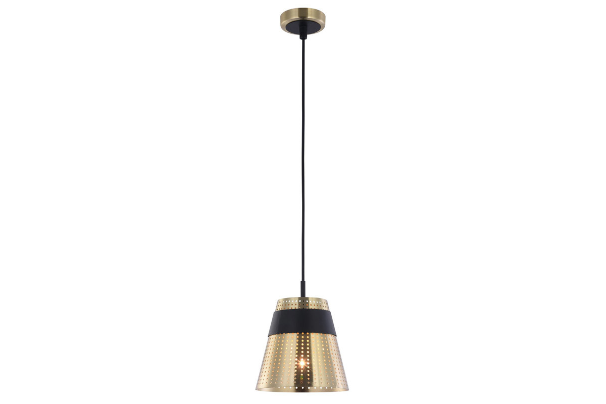 Suspension design m�tal perfor� dor� et noir TRENTO