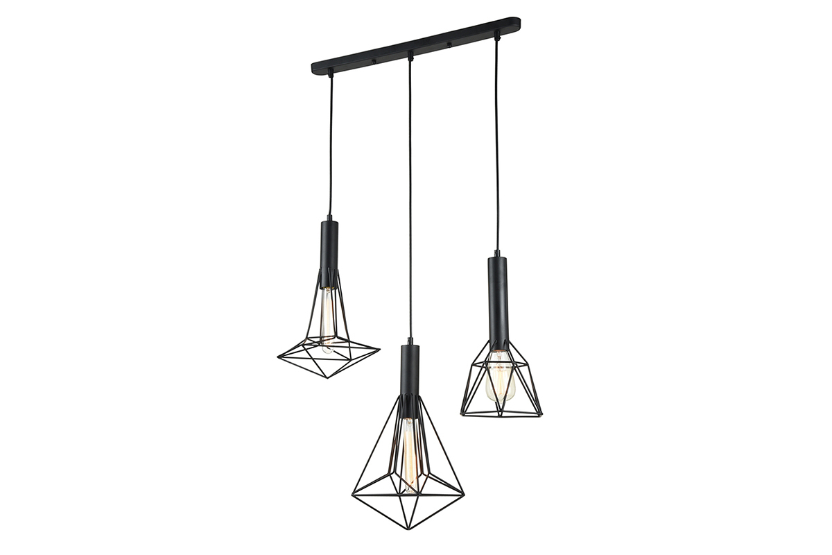 Suspension design multiple m�tal noir DIAMANT