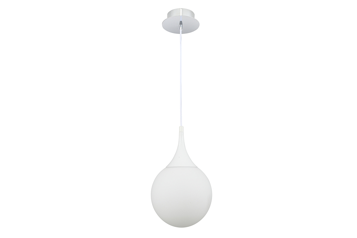 suspension design verre blanc 20cm DUKE