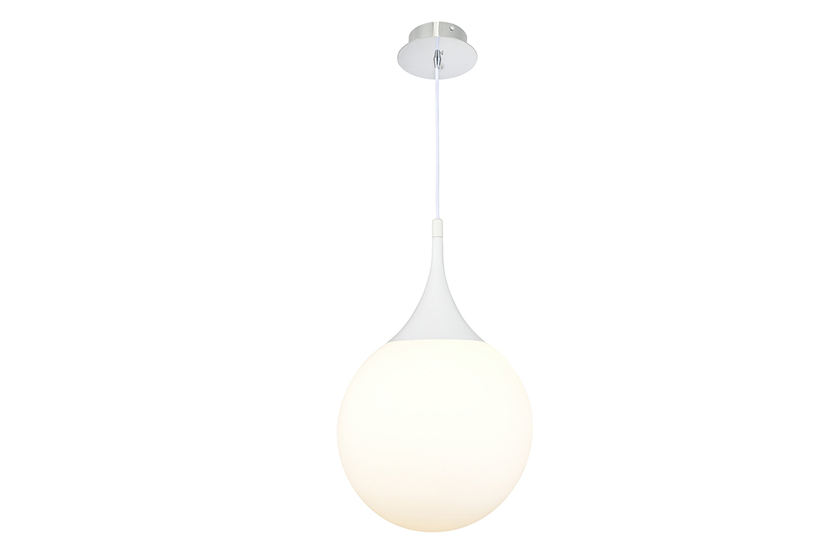 suspension design verre blanc 30 cm DUKE