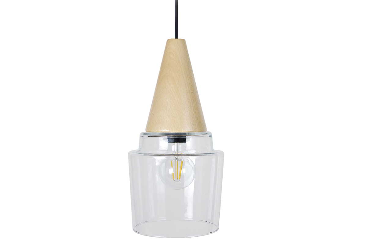 Suspension design verre et bois ACOMAT