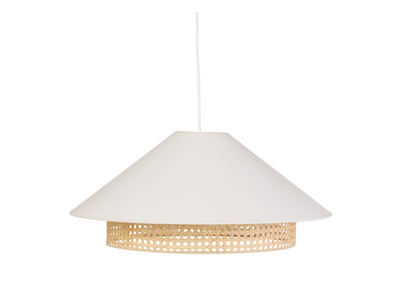 Suspension en coton écru et cannage rotin naturel D50 cm HAIKO