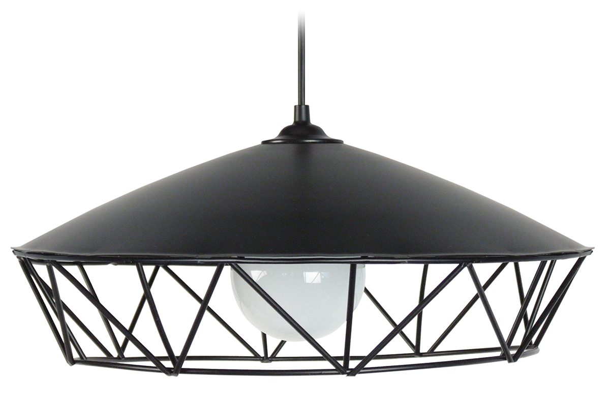 Suspension filaire design m�tal noir BRIDGE