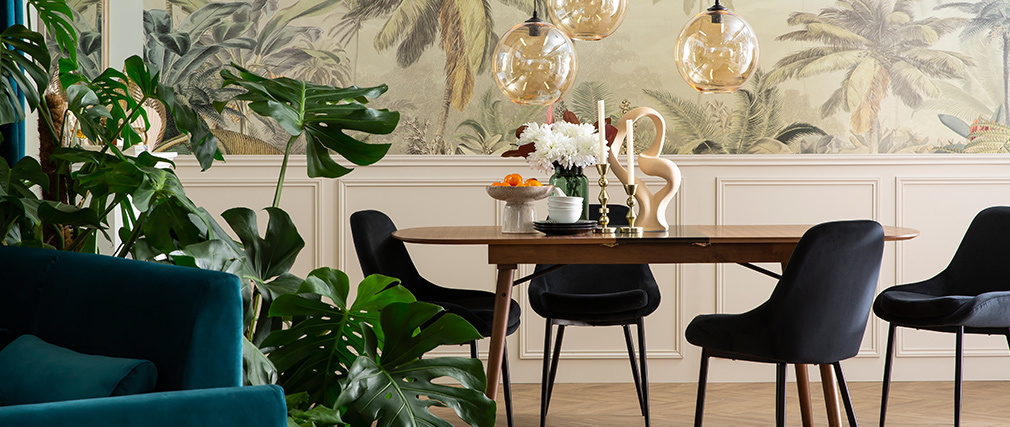 Suspension globe en verre ambr� D30 cm DUNA