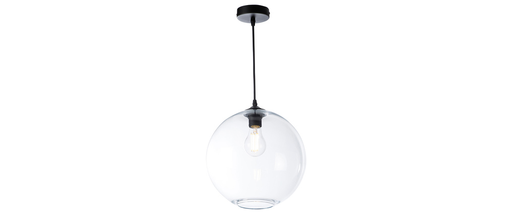 Suspension globe en verre transparent D30 cm DUNA